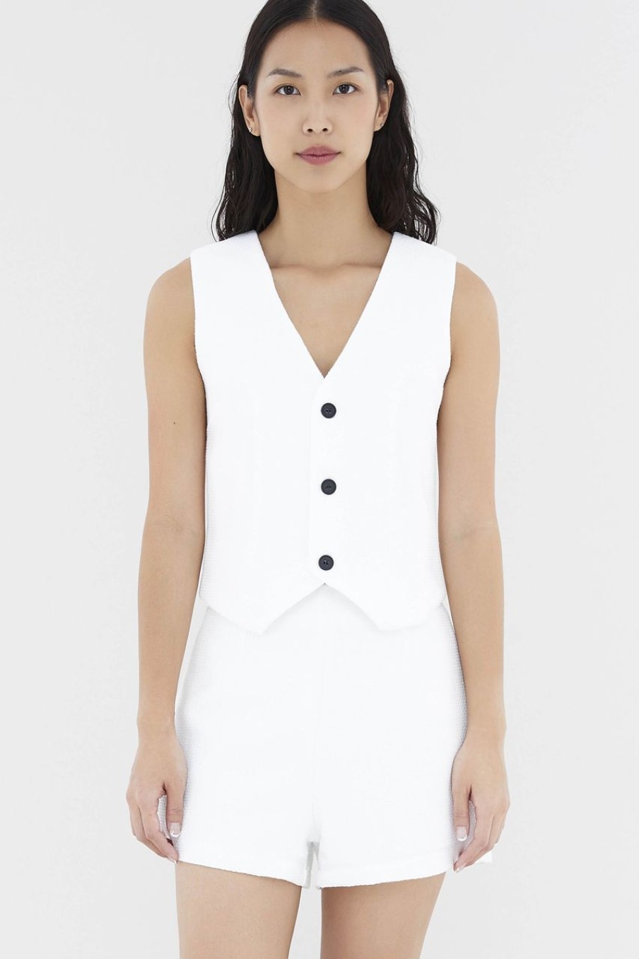 Women The Editor's Market Tops | Mervelyn Waistcoat White