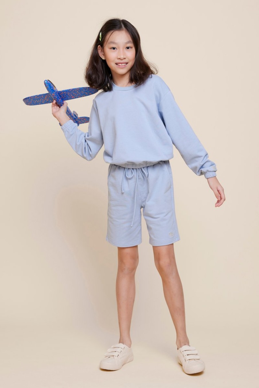 Kids Evryday Studios | Longline Sweatshorts Dust Blue