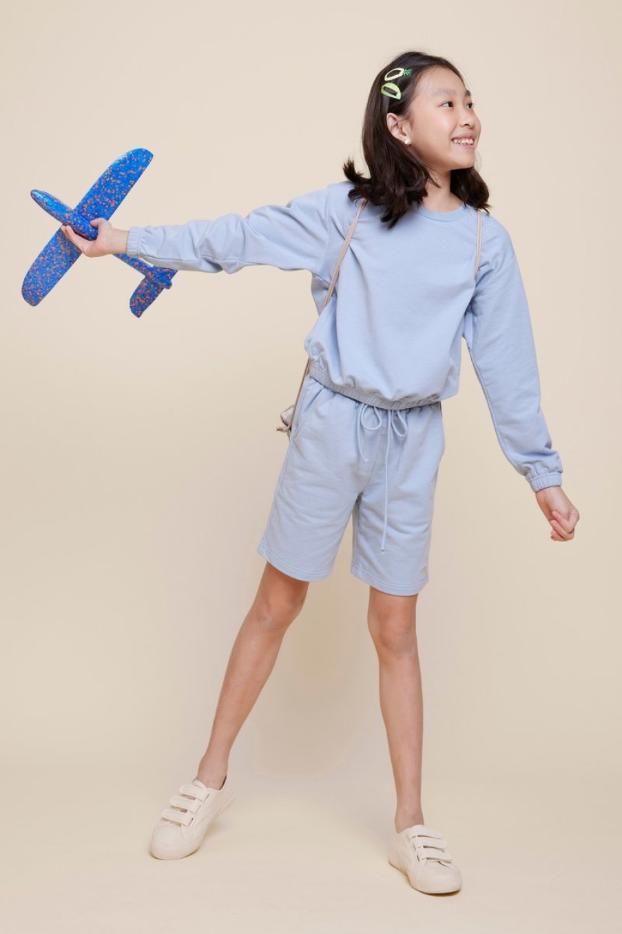 Kids Evryday Studios | Longline Sweatshorts Dust Blue