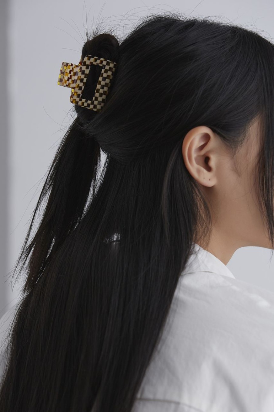 Women Afterall Hair Accessories | Mabyn Hair Claw Clear Yellow Checks