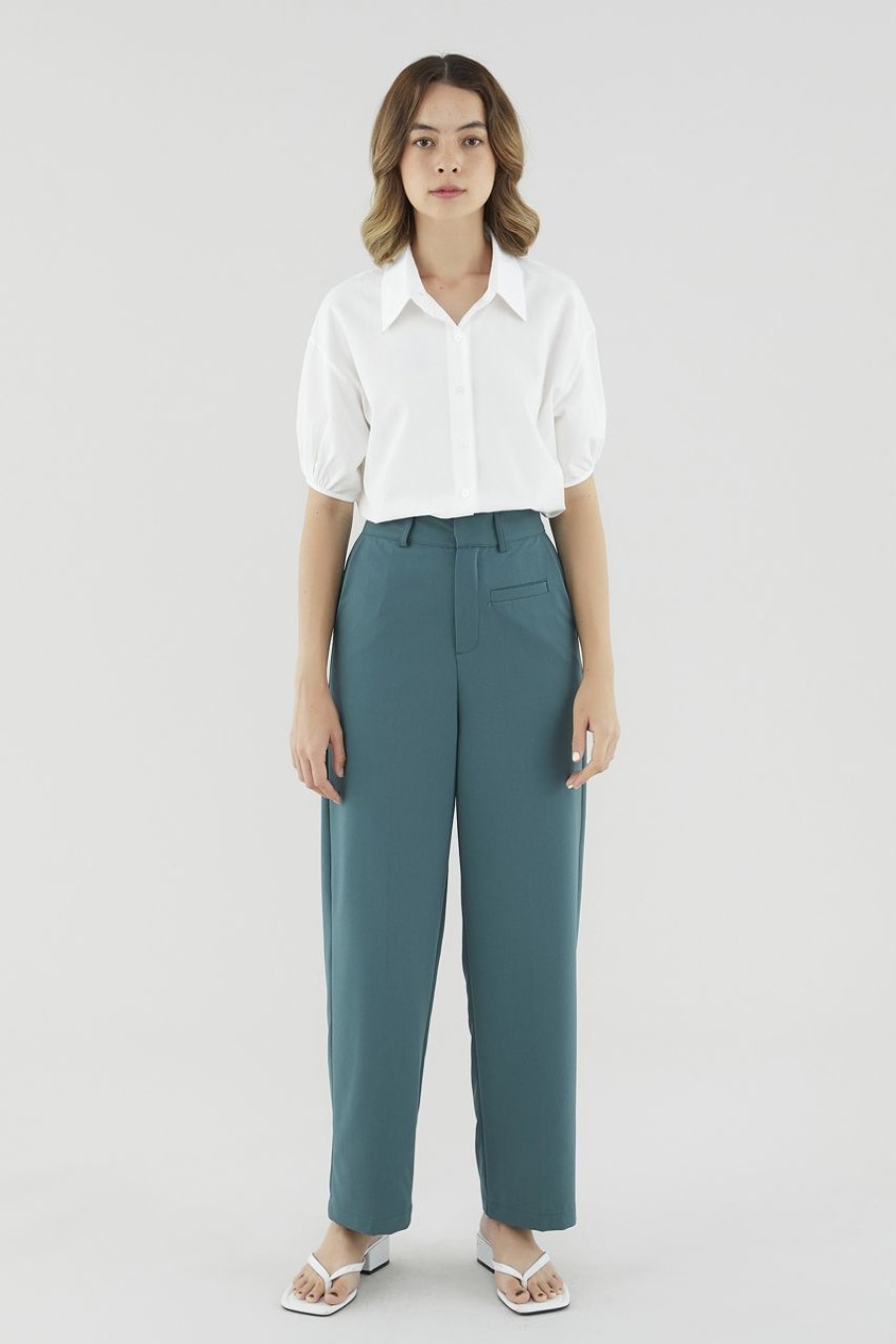 Women The Editor's Market Pants | Jardena Straight Leg Pants Dark Cyan