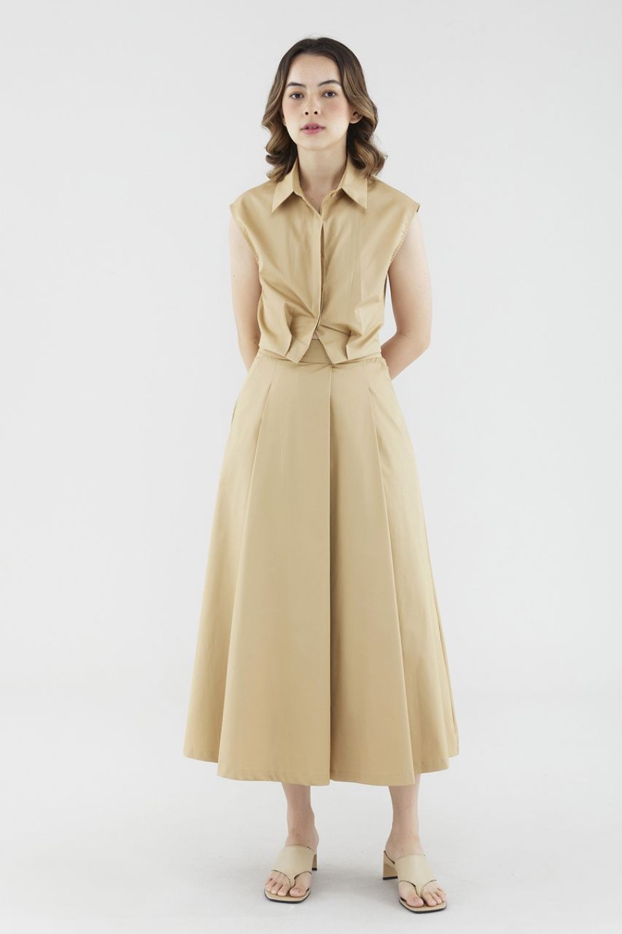 Women The Editor's Market Skirts | Nebula Pleated Skirt Caramel