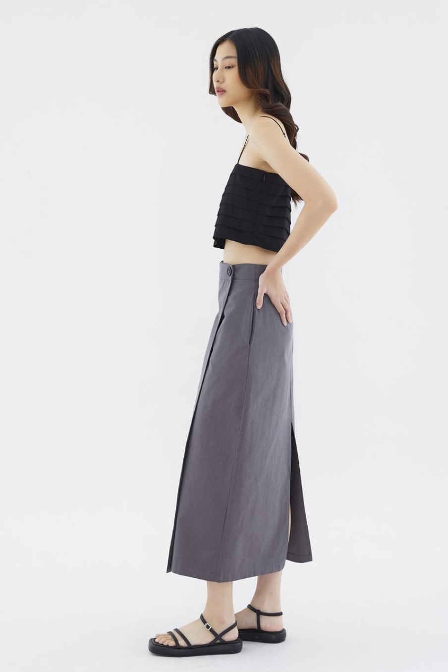 Women The Editor's Market Skirts | Dylrie Wrap Skirt Shadow