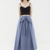 Women The Editor's Market Skirts | Ryley Tie-Front Midi Skirt Slate Blue