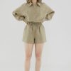 Women The Editor's Market Shorts | Bonita Linen Relaxed Shorts Khaki