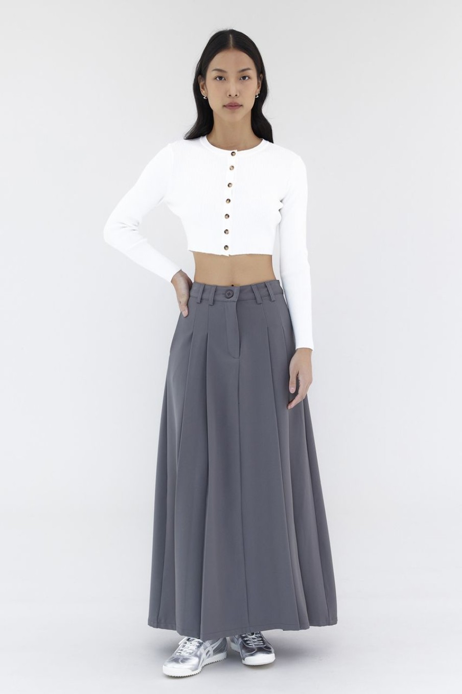 Women The Editor's Market Skirts | Juna Mid-Rise A-Line Skirt Ash