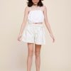 Kids Evryday Studios | Drawstring Flare Shorts Off White