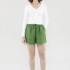 Women The Editor's Market Shorts | Bonita Linen Relaxed Shorts Matcha