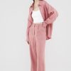 Women The Editor's Market Pants | Mildred Linen Wide-Leg Pants Raspberry