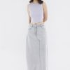 Women The Editor's Market Skirts | Dorah Mid-Rise Denim Skirt Washed Light Grey