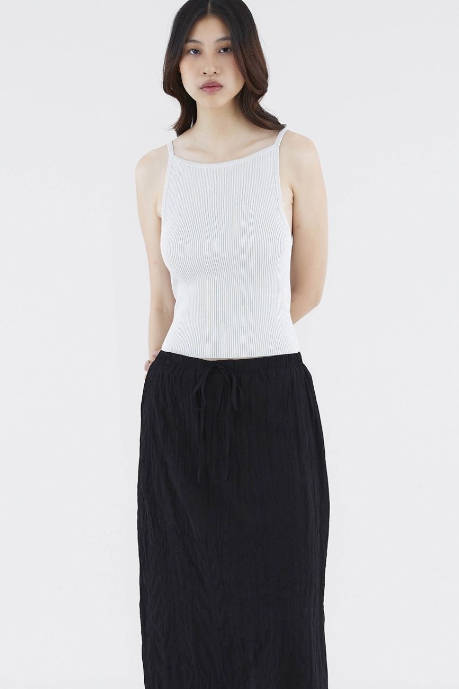 Women The Editor's Market Tops | Jeminic Square Knit Tank Snow